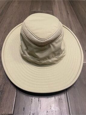 Tilley Airflo Wide Brim Sun Hat Khaki Beige Made in Canada Outdoor Hiking
